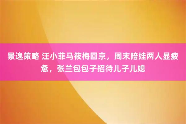 景逸策略 汪小菲马筱梅回京，周末陪娃两人显疲惫，张兰包包子招待儿子儿媳