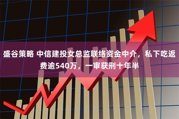 盛谷策略 中信建投女总监联络资金中介，私下吃返费逾540万，一审获刑十年半